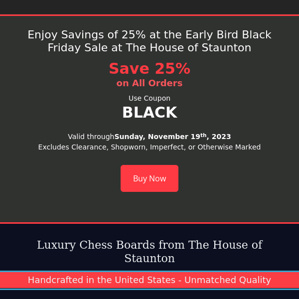 2023 Black Friday Chess Deals by CHESS HOUSE – Chess House