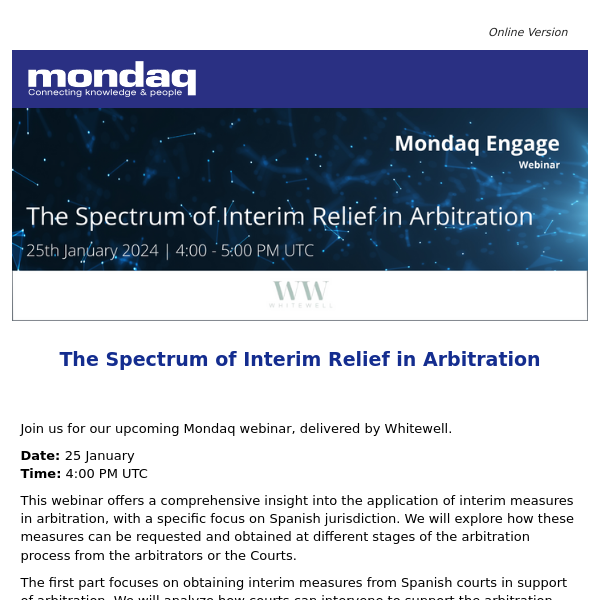 The Spectrum of Interim Relief in Arbitration