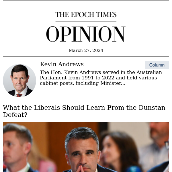 What the Liberals Should Learn From the Dunstan Defeat?