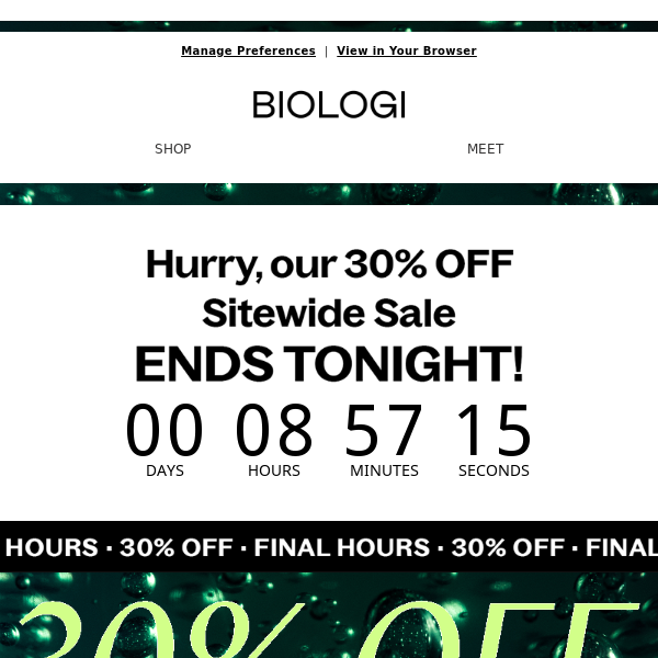 FINAL HOURS! 30% OFF SITEWIDE  ⚡