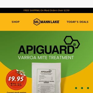 50% OFF Select Apiguard | Varroa Mite Treatment 🐝