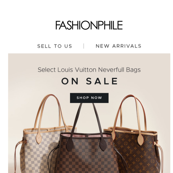 Select Louis Vuitton Neverfull on SALE - Fashionphile