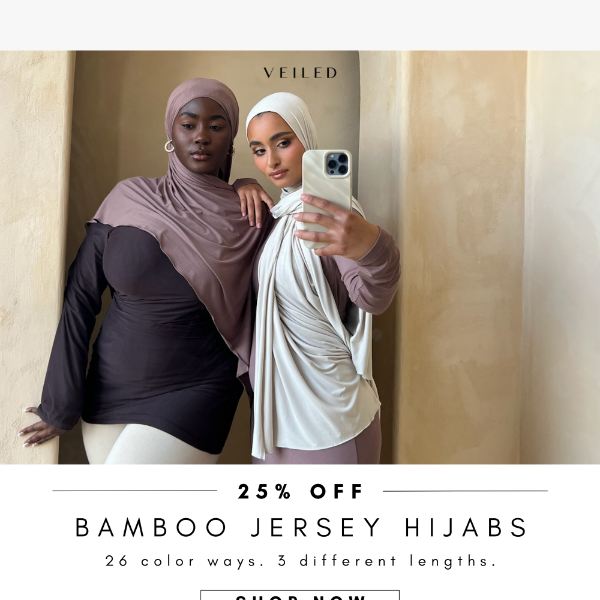 25% Off Bamboo Jersey Hiijabs 🎋