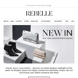 Rebelle, May we introduce? This weeks new items + 20 % discount on selected designer pieces!