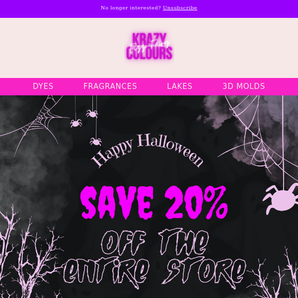 Save 20% off your order! Offer ends tomorrow at midnight 👻