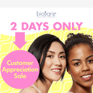 Thanks for being a fan of bioBare - Here's $15 off your order!