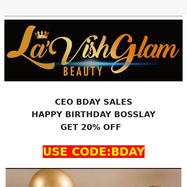 GET 20% OFF ON OUR CEO BIRTHDAY SALES!!