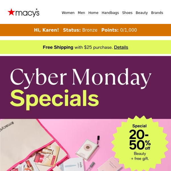 Macy's - Code: GLAM5OFF for $5 off beauty purchases over $5.01