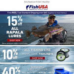 All Rapala Lures 15% OFF