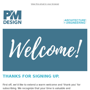 Welcome! Thanks for signing up.