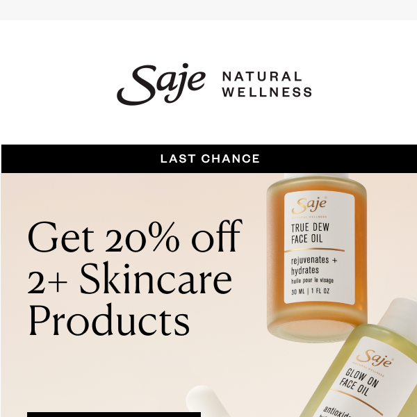 Last chance: 20% off skincare ⌛