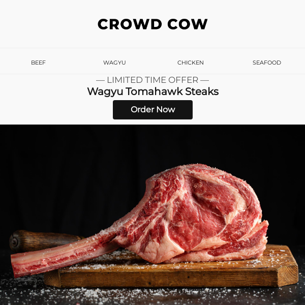 Colossal Steaks with Gargantuan Marbling & Flavor to Match