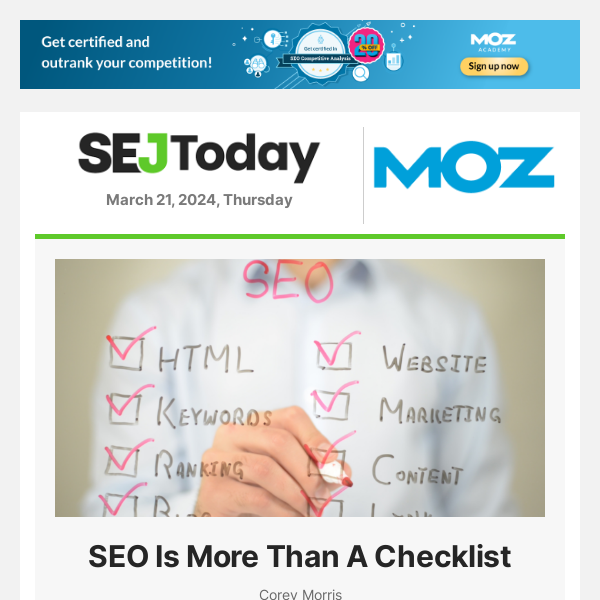 SEO Is More Than A Checklist