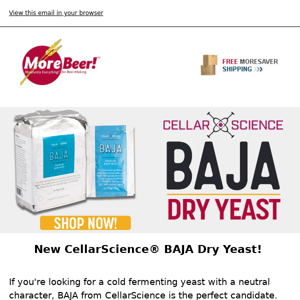 New CellarScience® BAJA Dry Yeast Available in 12G & 500G