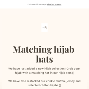 Matching hijab hats