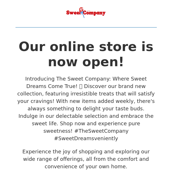 Discover the ultimate destination for sweet hampers at The Sweet Company!