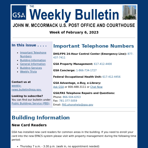 The Weekly Bulletin McCormack - Week of February 6, 2023