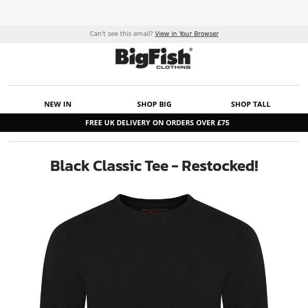 Black Classic Tee - Restocked!