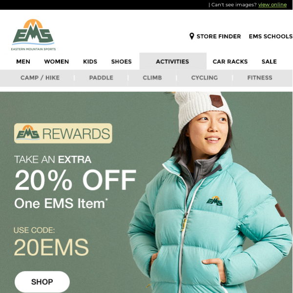 EMS Rewards: Take an Extra 20% OFF One EMS Item