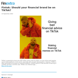 Finextra News Flash: Fintok: Should your financial brand be on TikTok?