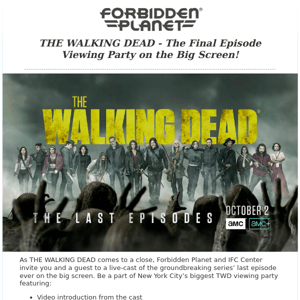 THE WALKING DEAD - Final Episode Viewing Party on the Big Screen!