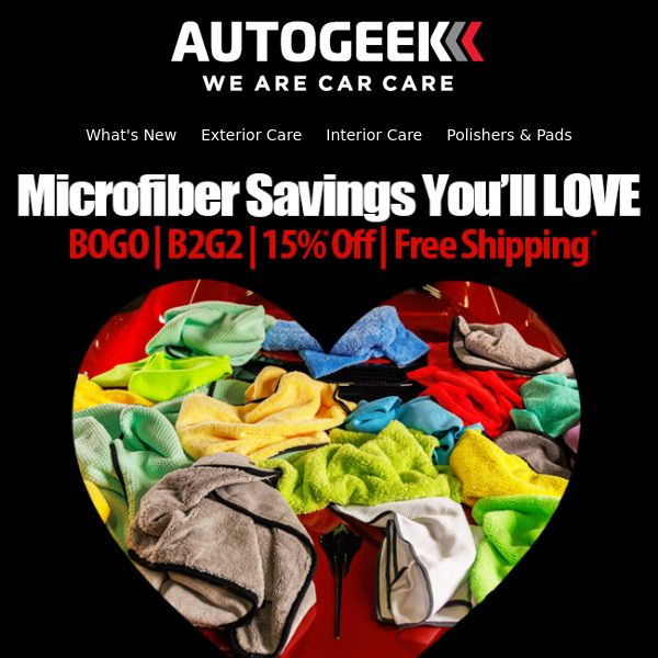 15% Off Coupon Inside + Buy 2, Get 2 Microfiber Towels!