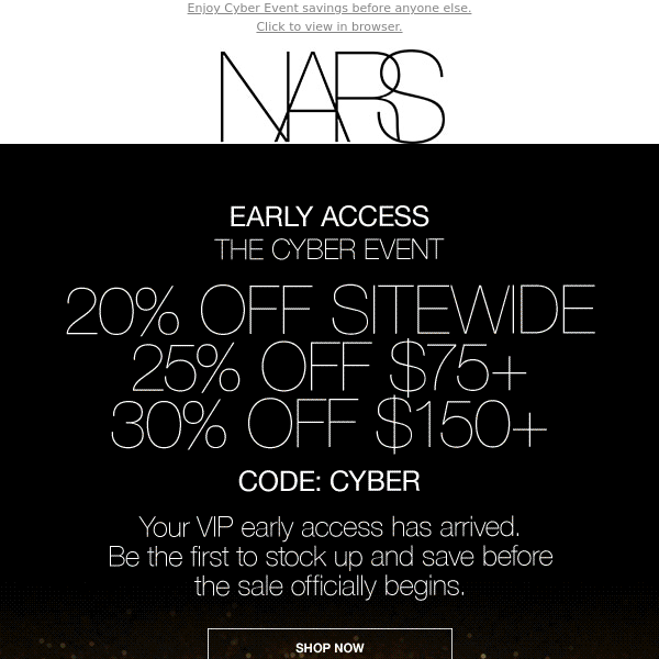 VIP early access: Up to 30% off sitewide.