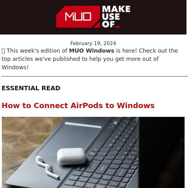 MUO Windows 👉 You Can Connect Your AirPods to a Windows PC, Here's How