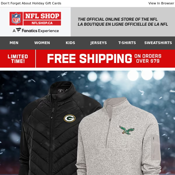 All-Weather Fandom: NFL Jackets & Free Shipping