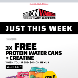 Free Nexus Protein Water Cans + Creatine🙌