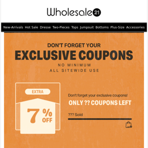 🔔Don't forget your exclusive coupons!