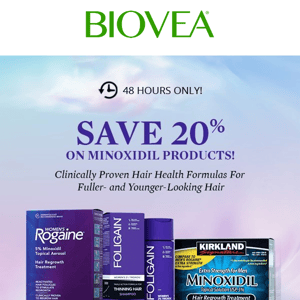 Minoxidil Sale! Save 20% on our Best-Selling Hair Regrowth Products!