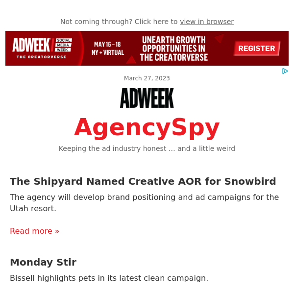 The Shipyard Named Creative AOR for Snowbird