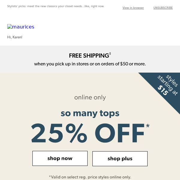 25% off tops (including this season's stunners)