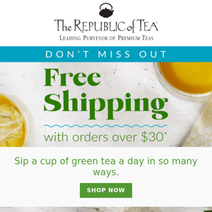 Last Day for Free Shipping!