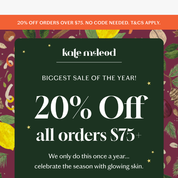 20% Off Starts NOW!  ✨