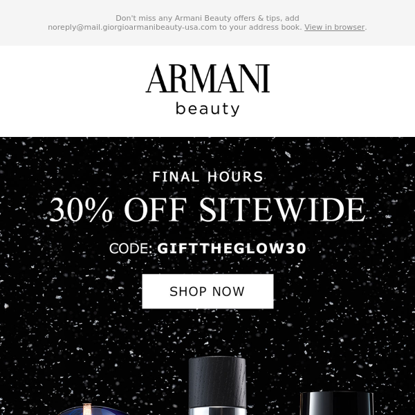 Armani beauty deals promo code