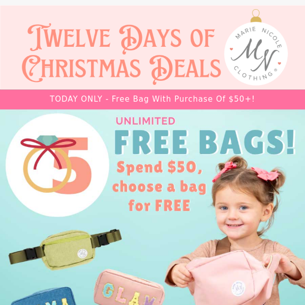 Free Bag With Purchase Of $50+ - Today Only! 🎄