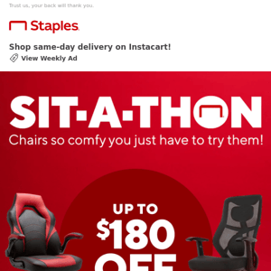 SCORE: $180 off select chairs!
