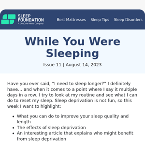 How to Sleep Longer
