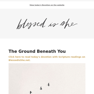 Today's Devotion: The Ground Beneath You