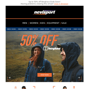 Up to 50% off Berghaus - Ends Soon