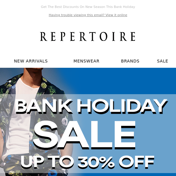 BANK HOLIDAY SALE