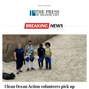 Clean Ocean Action volunteers pick up trash along Jersey Shore