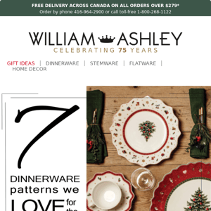 7 Dinnerware Patterns We ❤ for the Holidays!🎄