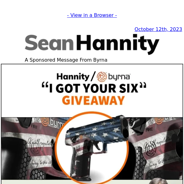 Win a Limited Edition Byrna SD Signed by Sean Hannity!
