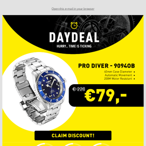 Today's Day Deal: Pro Diver Automatic!