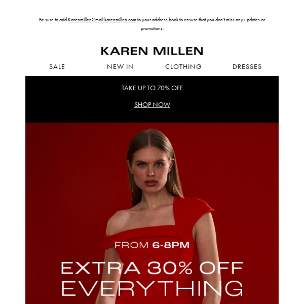 Email Exclusive | Extra 30% off everything for a limited time only