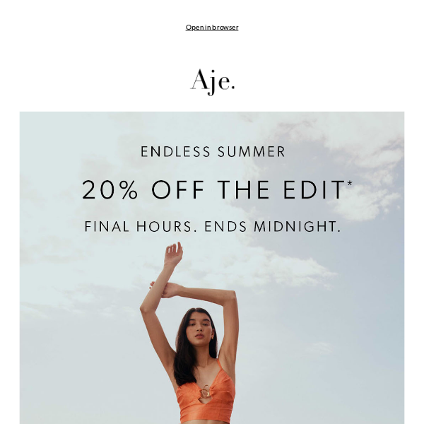 Final Hours | 20% Off The Edit