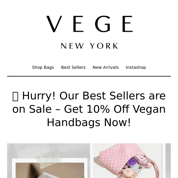 🐇 Hurry! Our Best Sellers are on Sale – Get 10% Off Vegan Handbags Now!